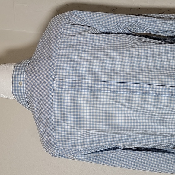 Ben Sherman Shirt Long Sleeve Button Down Gingham Checkered Plaid Blue White L - Picture 8 of 14